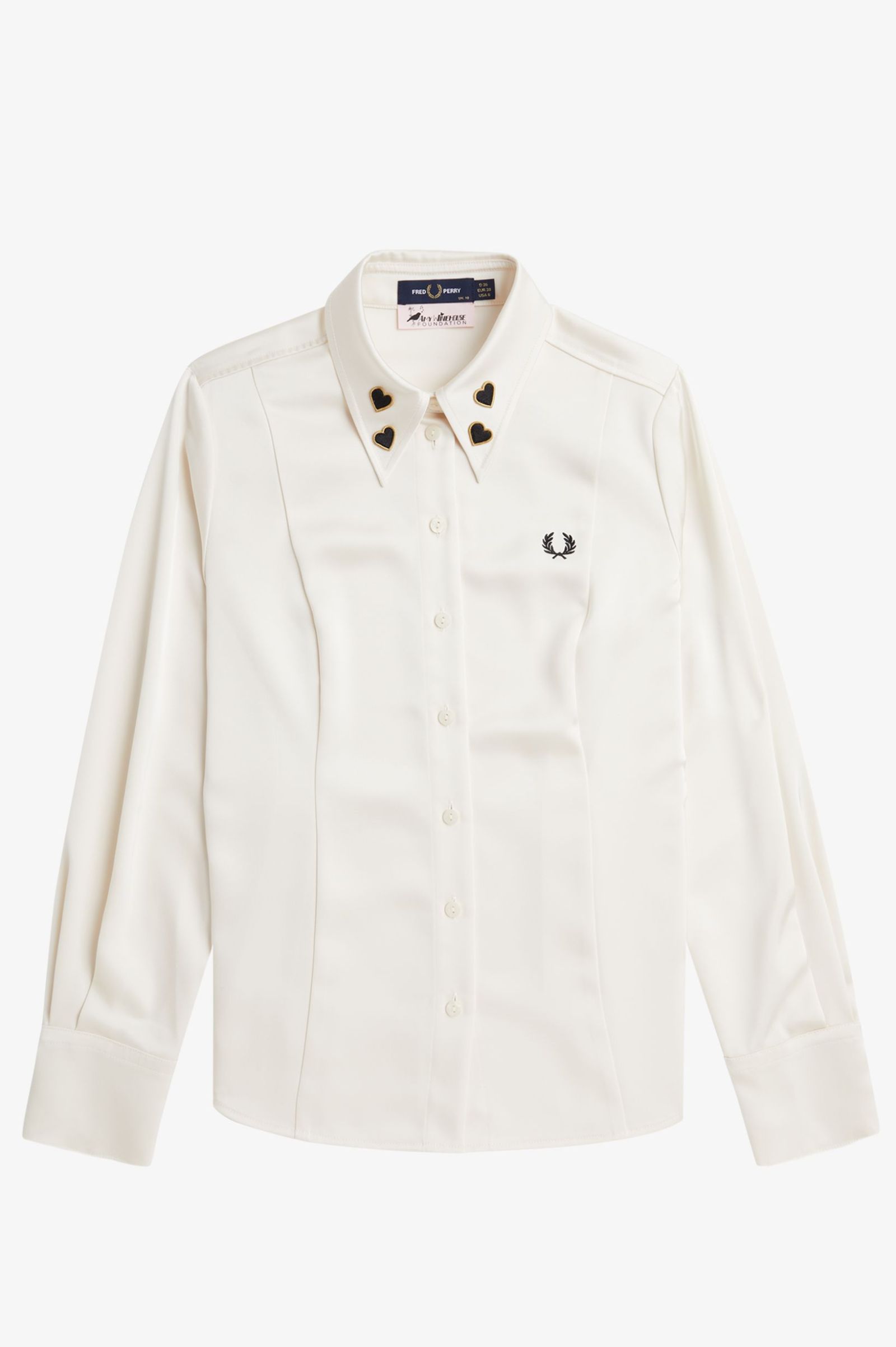 Fred Perry Satin Shirt Ecru