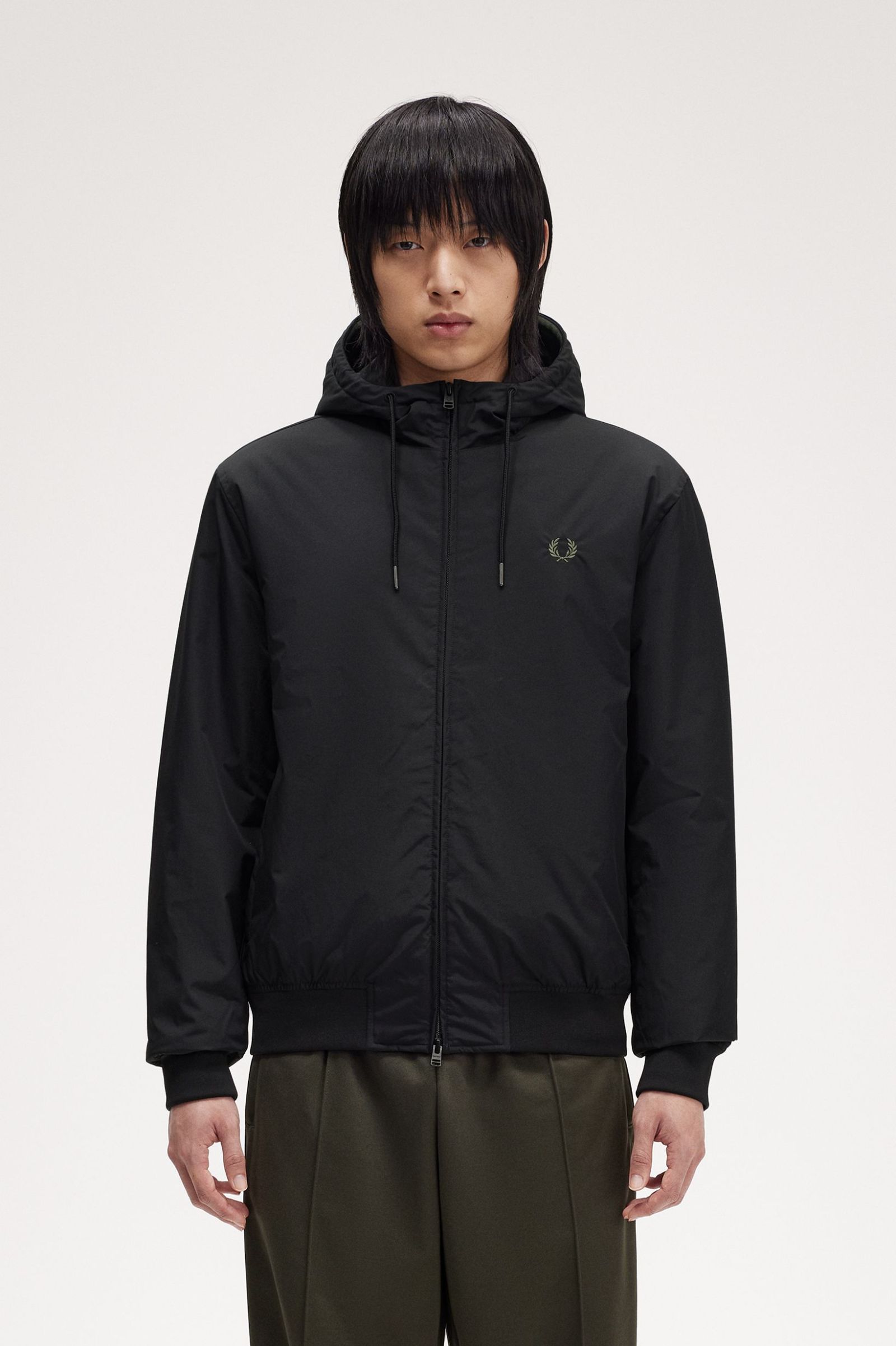 Fred Perry Hooded Brentham Winterjacket in Black