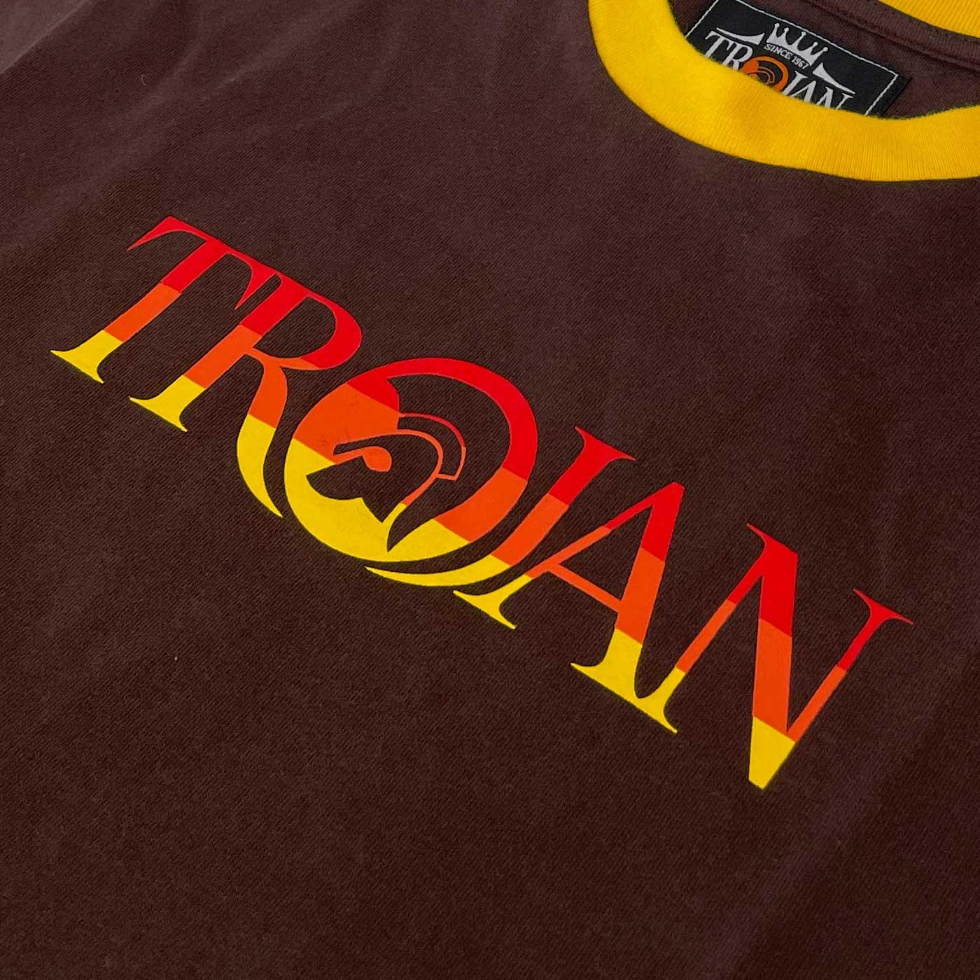 Trojan Ringer T-Shirt in Chocolate