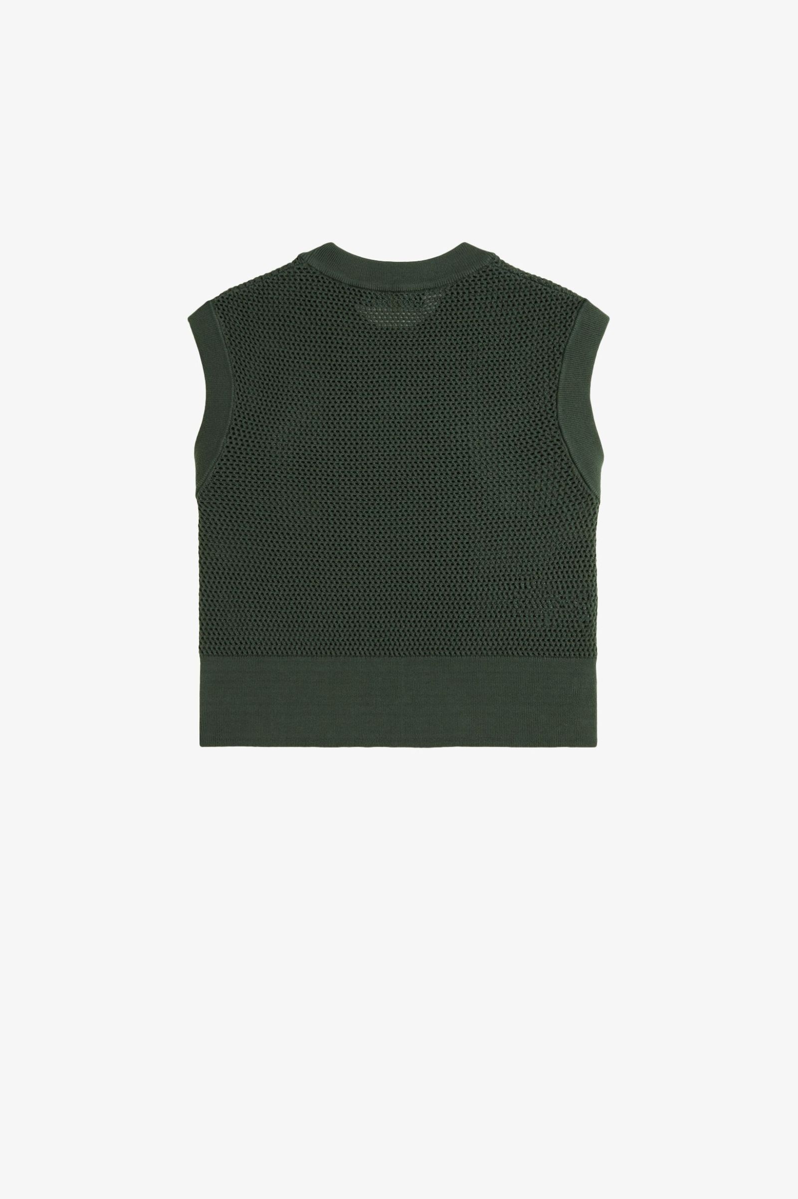 Fred Perry Textured Knitted Tank in Court Green