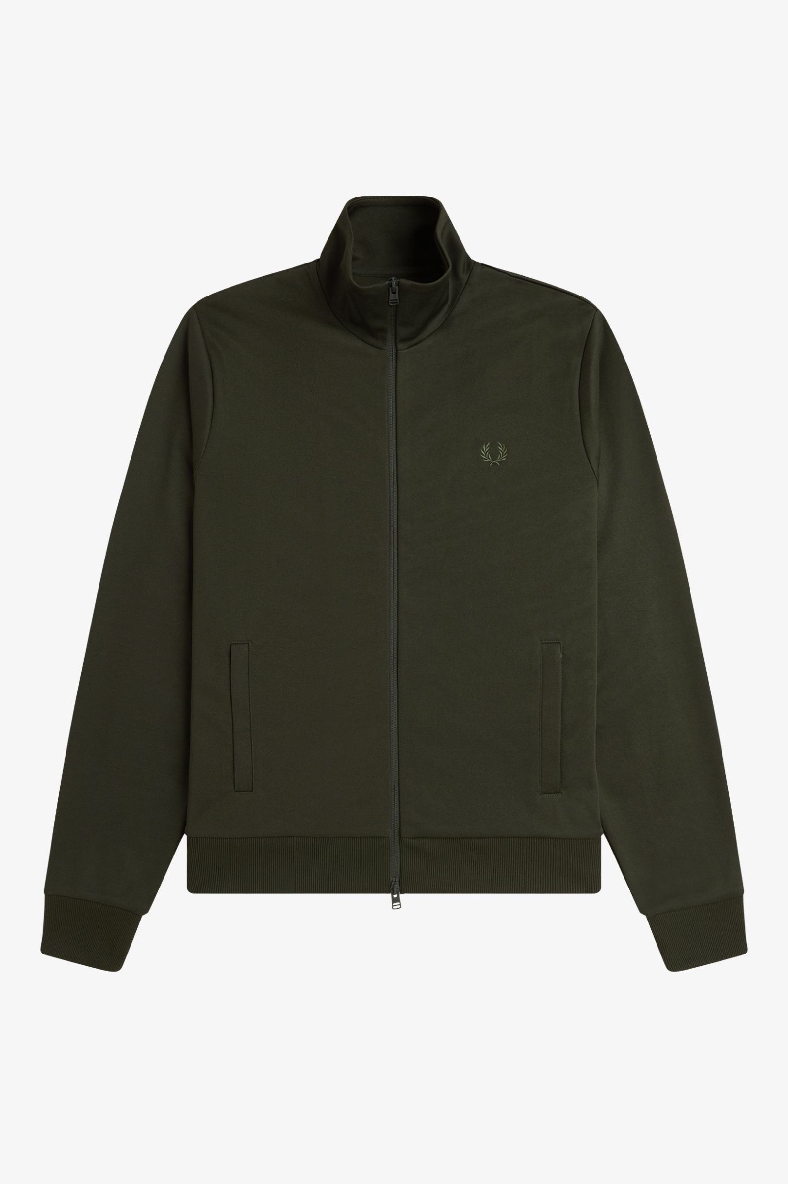 Fred Perry Tape Detail Track Jacket in Hunting Green