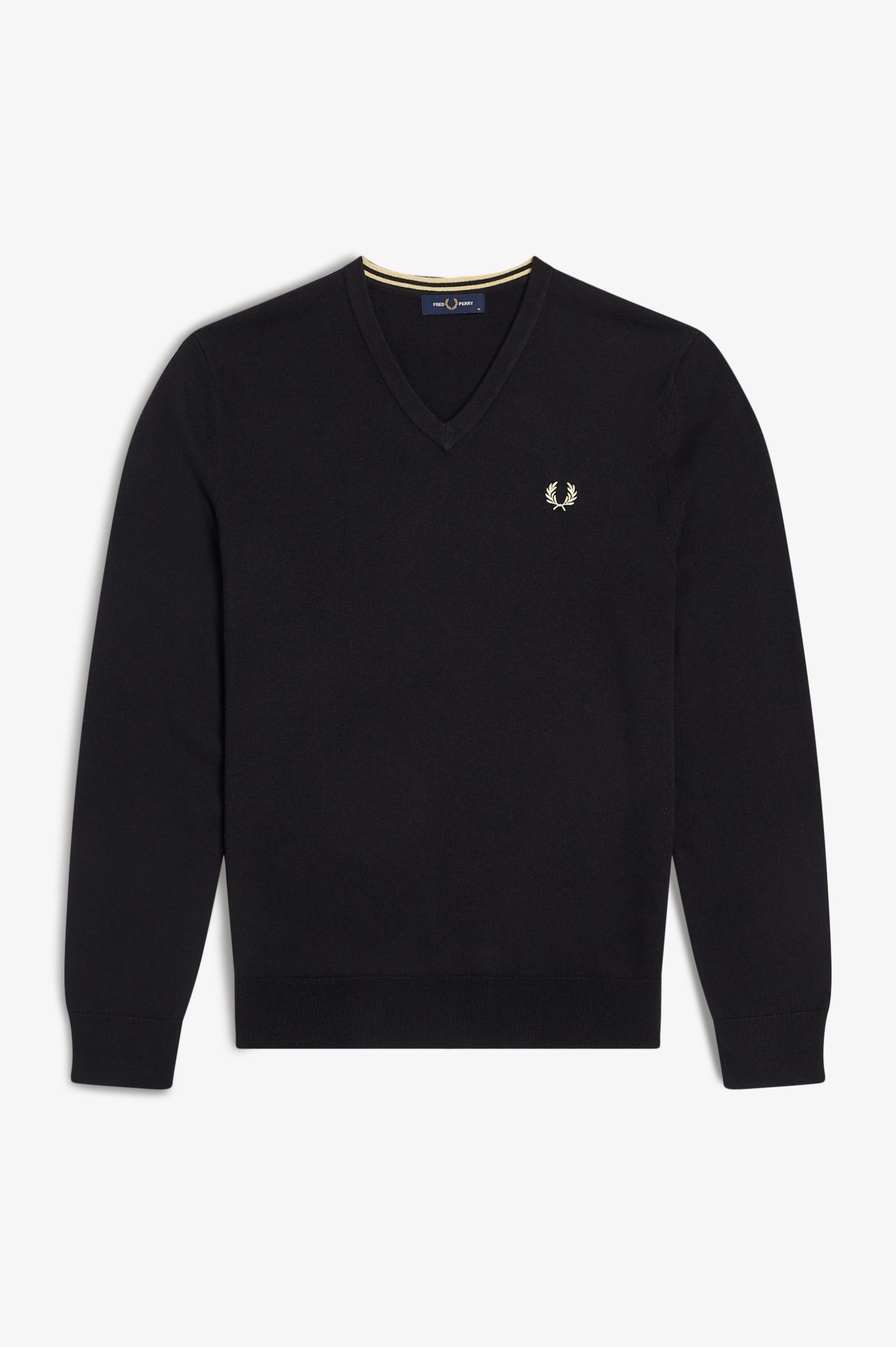 Fred Perry Classic V-Neck Jumper in Black