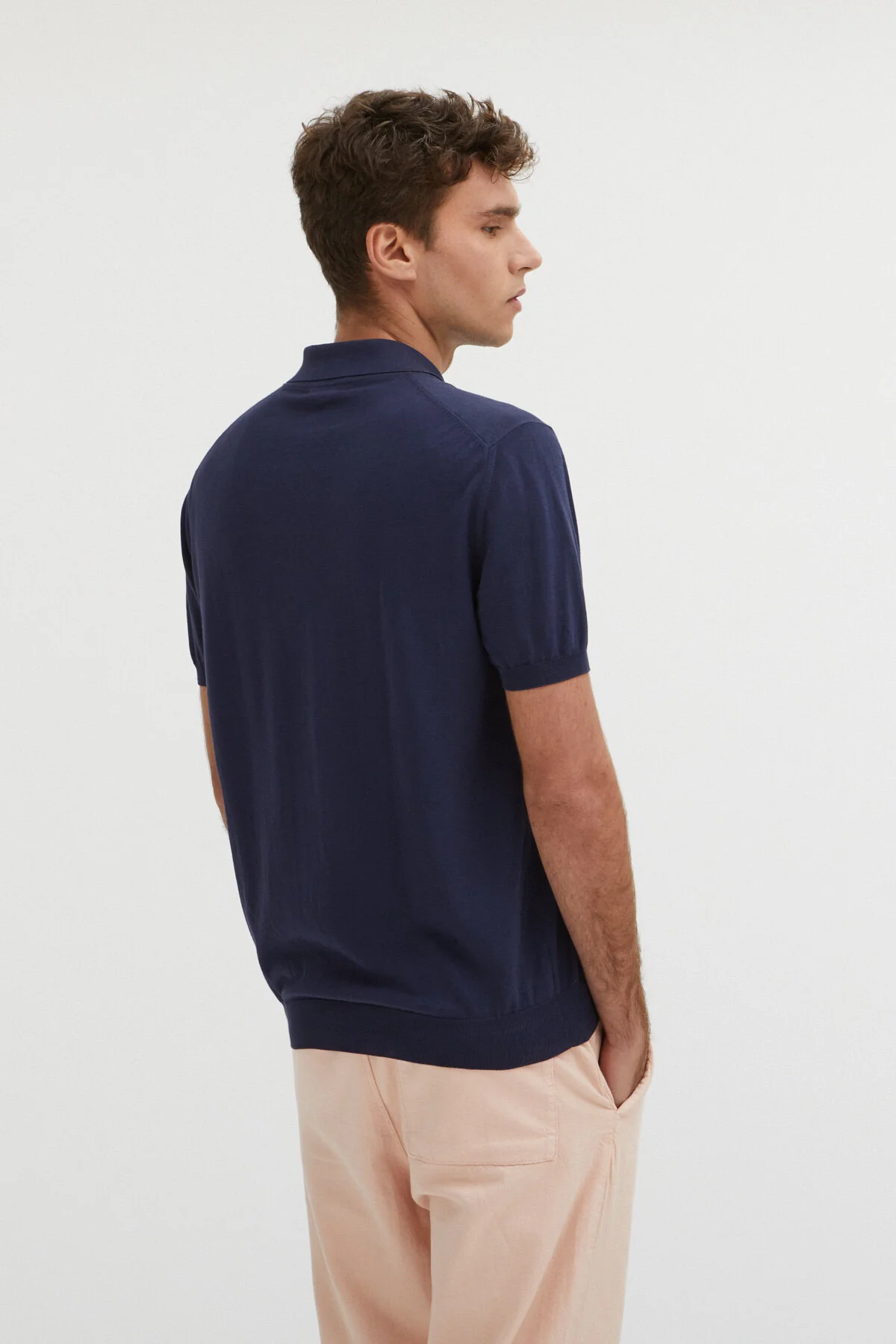 Baracuta Short Sleeved Polo in Navy