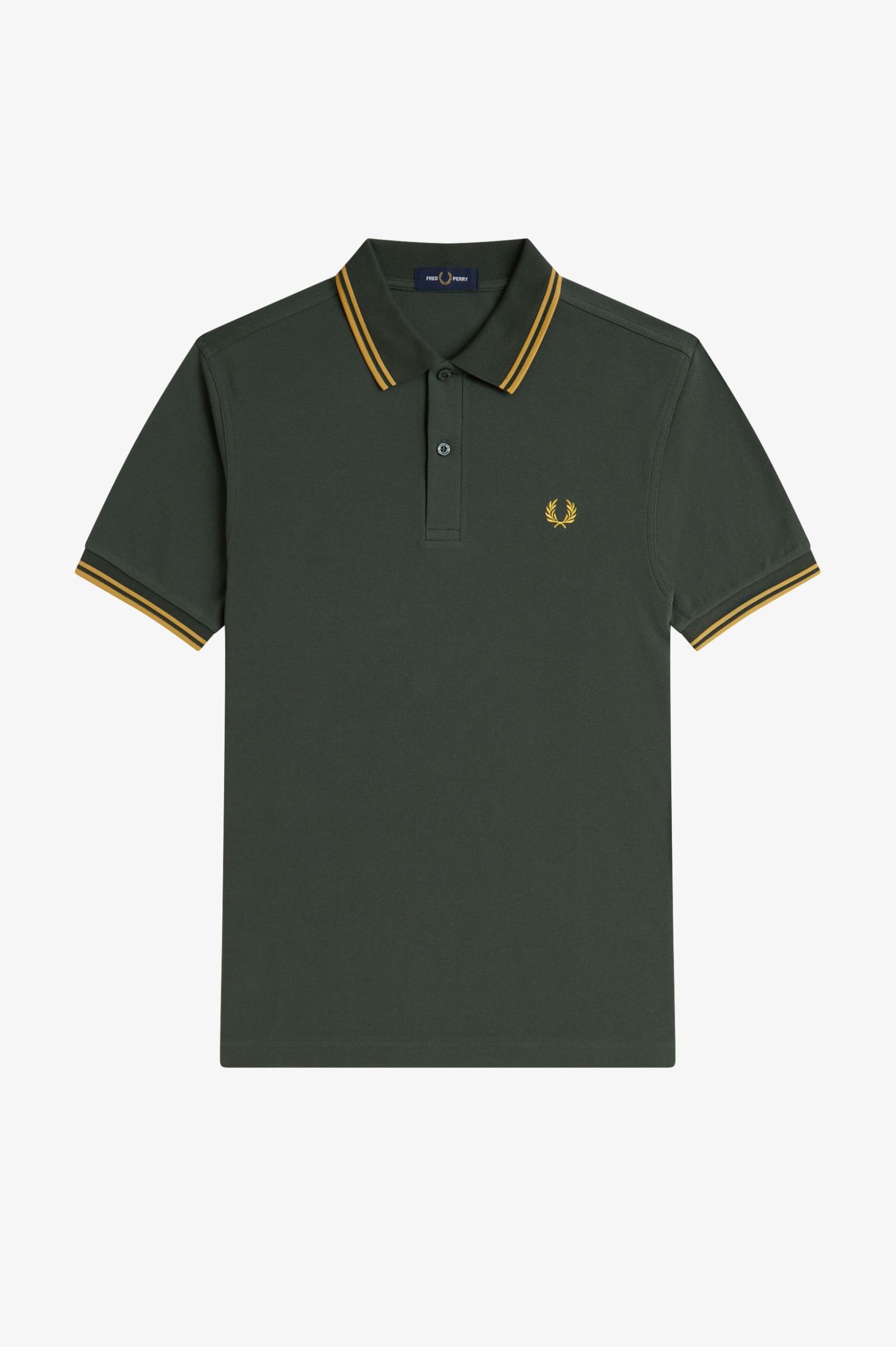 Fred Perry Twin Tipped Poloshirt M3600 in Court Green/Honeycomb