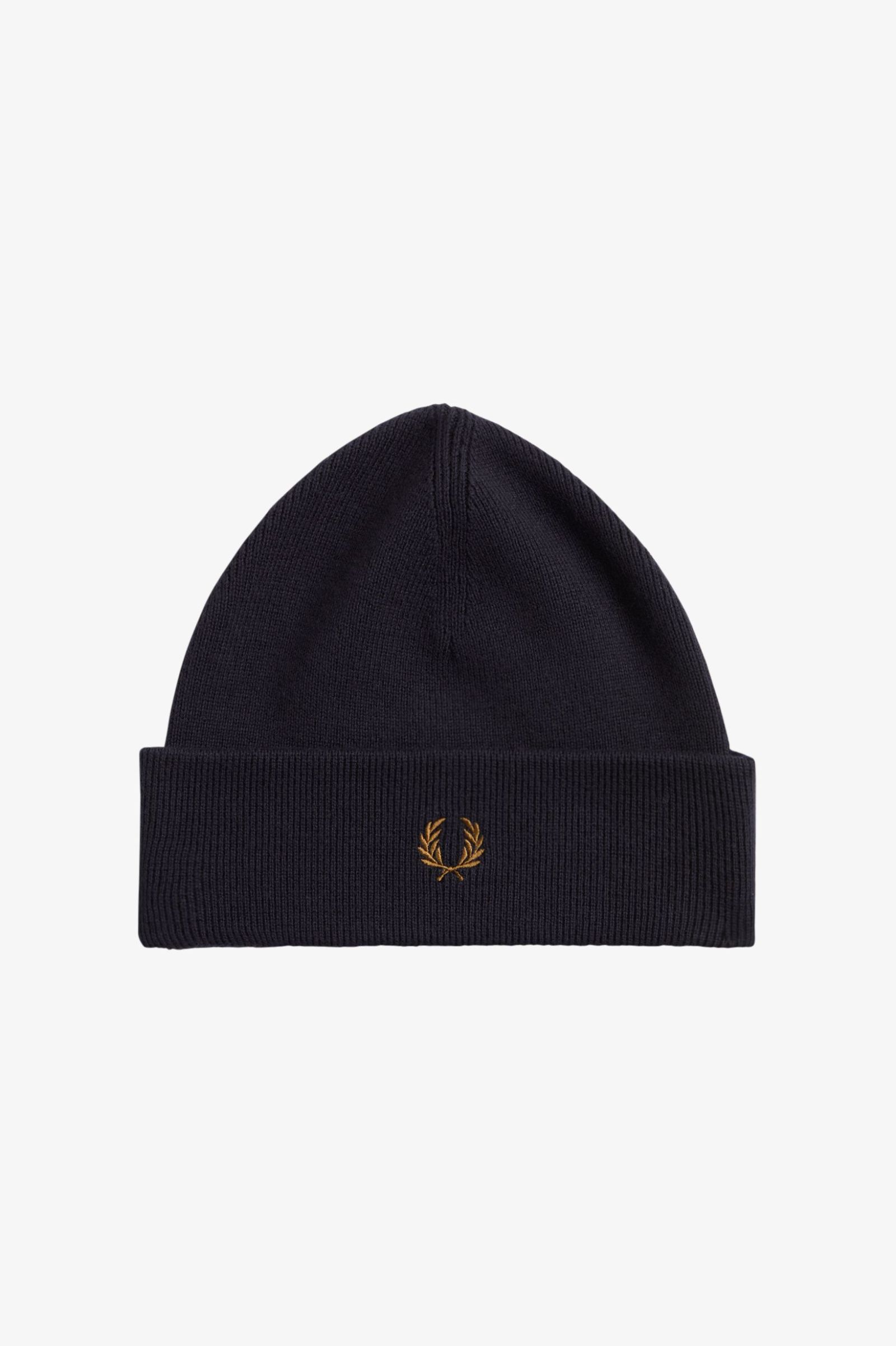 Fred Perry Classic Beanie in Navy/Dark Caramel