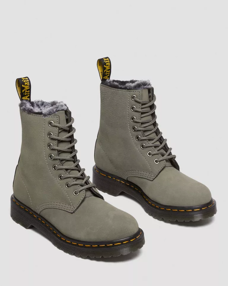 Dr.Martens 1460 Serena Milled Nubuck Wp in Nickel Grey 