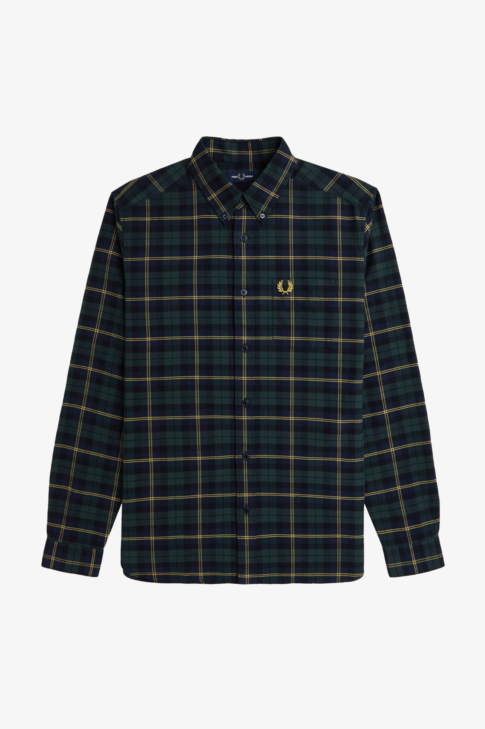 Fred Perry Oxford Tartan Shirt in Navy 