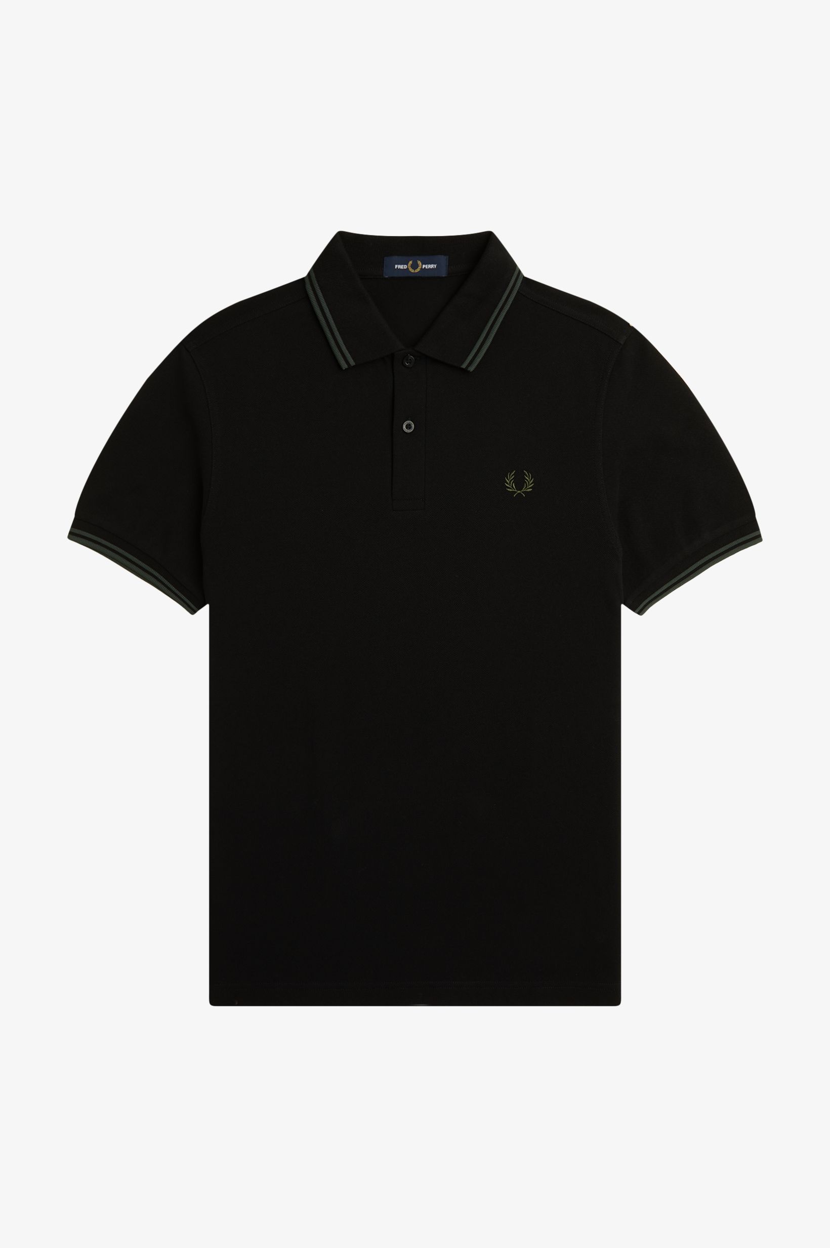 Fred Perry Twin Tipped Poloshirt M3600 in Black/Green