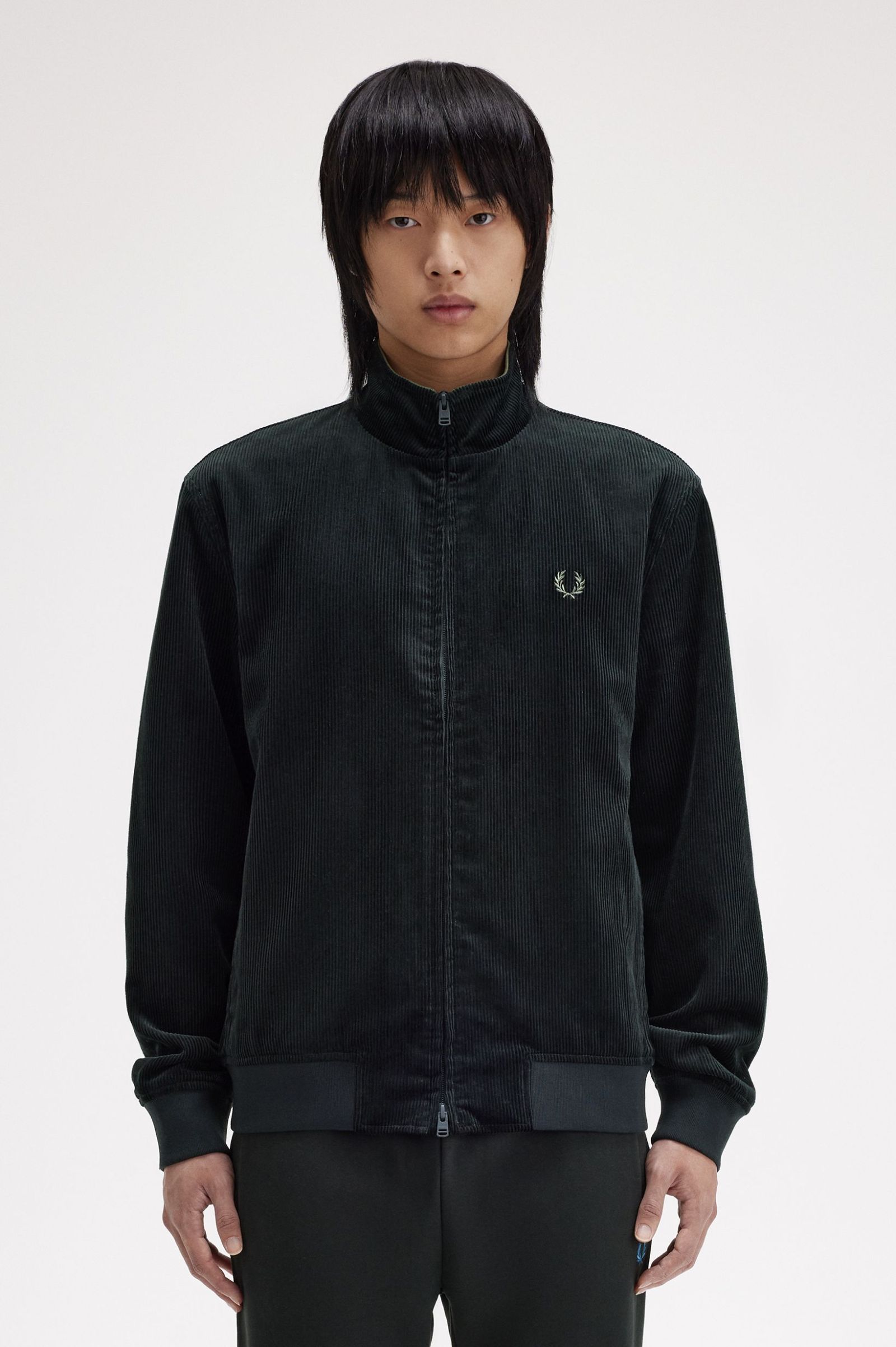 Fred Perry Cord Brentham Jacket in Night Green