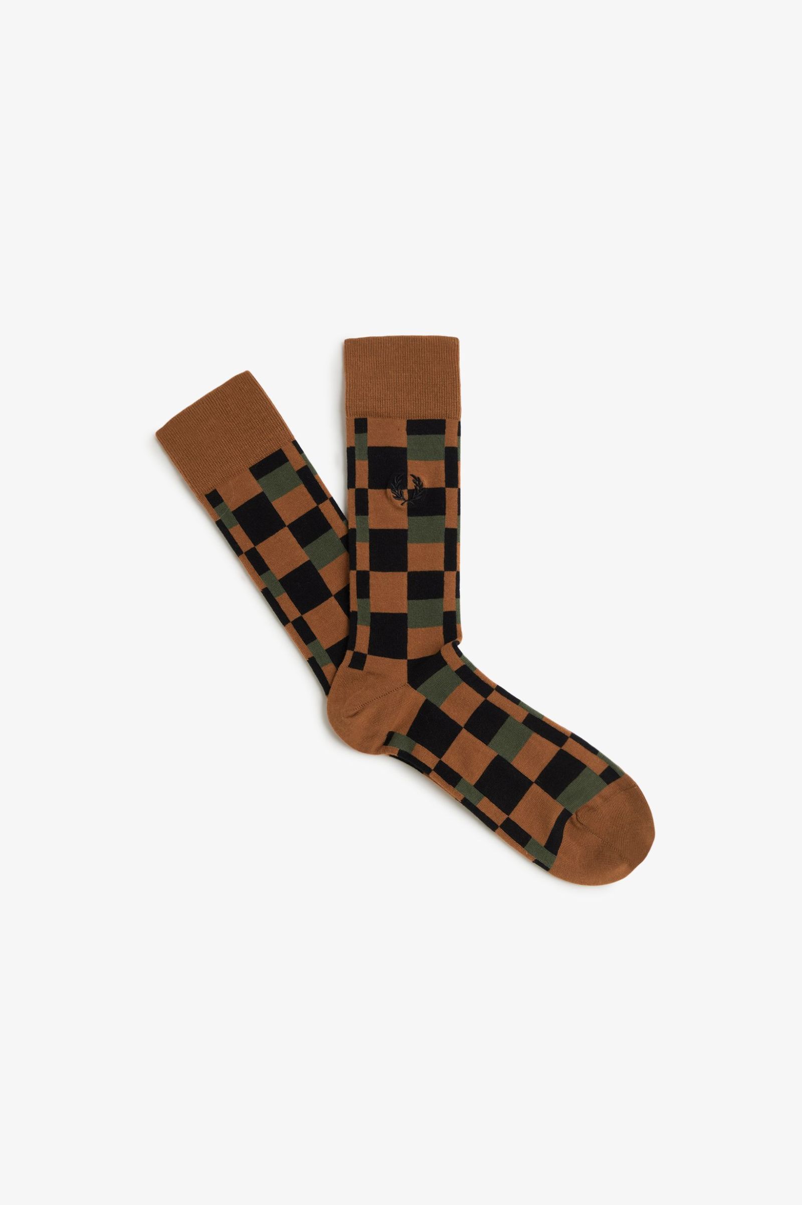 Fred Perry Socken mit Glitch-Print in Marmelade