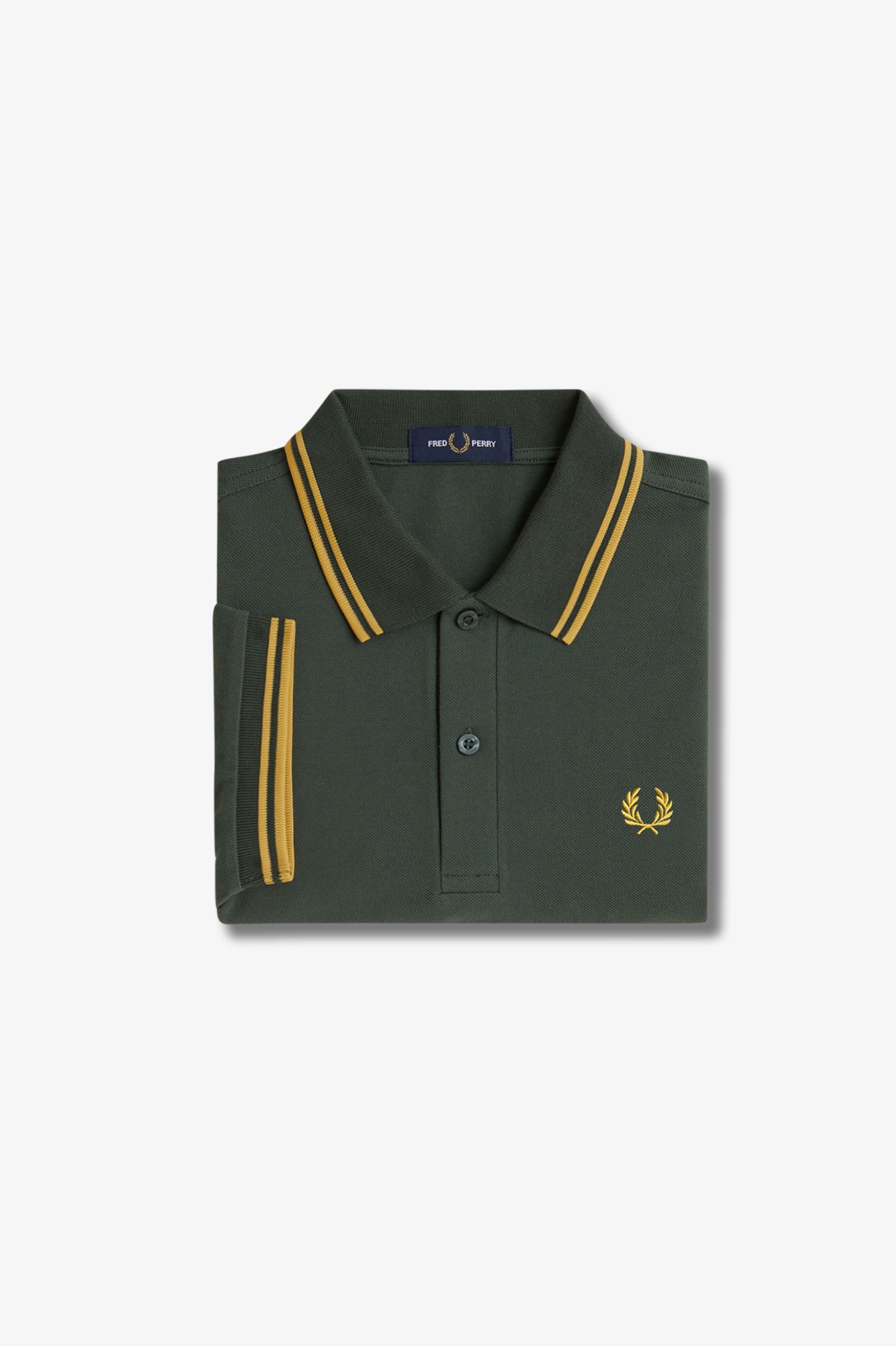 Fred Perry Twin Tipped Poloshirt M3600 in Court Green/Honeycomb